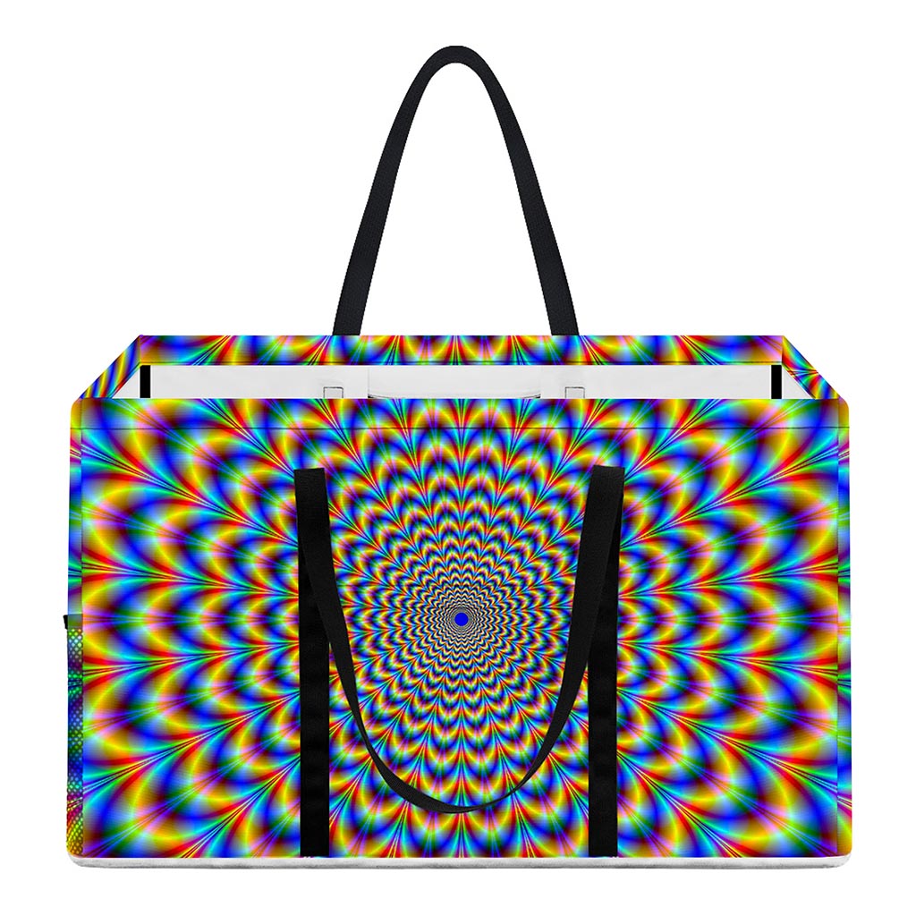 Psychedelic Wave Optical Illusion Utility Tote Bag
