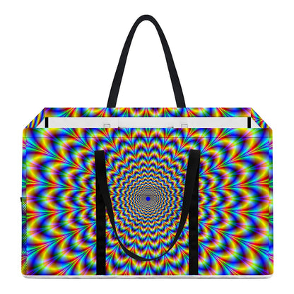Psychedelic Wave Optical Illusion Utility Tote Bag
