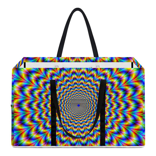 Psychedelic Wave Optical Illusion Utility Tote Bag