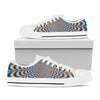 Psychedelic Wave Optical Illusion White Low Top Sneakers
