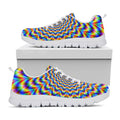 Psychedelic Wave Optical Illusion White Running Shoes