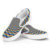 Psychedelic Wave Optical Illusion White Slip On Sneakers