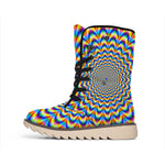 Psychedelic Wave Optical Illusion Winter Boots