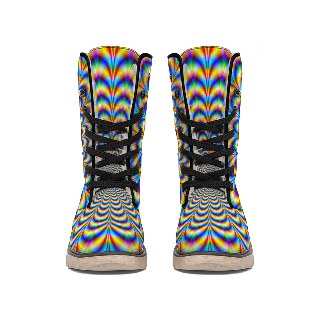 Psychedelic Wave Optical Illusion Winter Boots