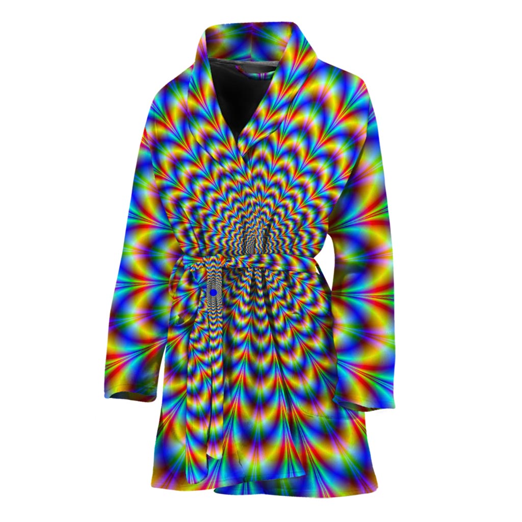 Psychedelic Wave Optical Illusion Women's Bathrobe