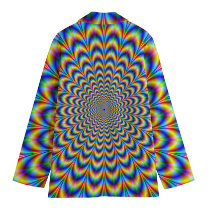 Psychedelic Wave Optical Illusion Women's Blazer
