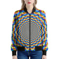 Psychedelic Wave Optical Illusion Women's Bomber Jacket