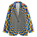 Psychedelic Wave Optical Illusion Women's Cotton Blazer