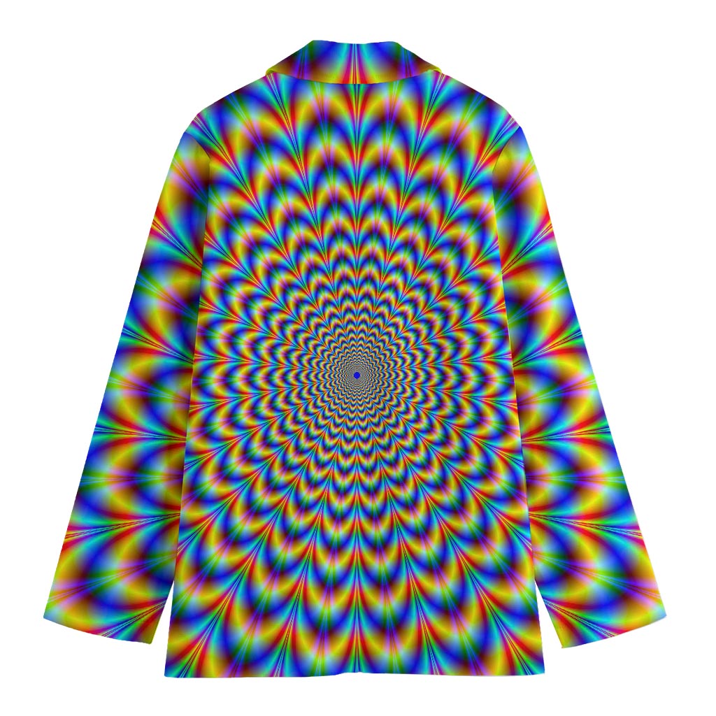 Psychedelic Wave Optical Illusion Women's Cotton Blazer