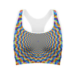 Psychedelic Wave Optical Illusion Women's Sports Bra