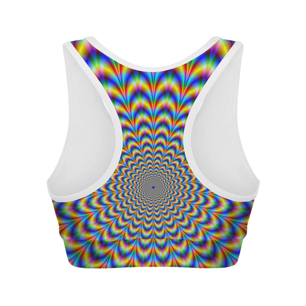 Psychedelic Wave Optical Illusion Women's Sports Bra