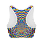 Psychedelic Wave Optical Illusion Women's Sports Bra