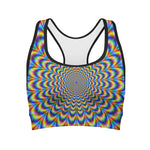 Psychedelic Wave Optical Illusion Women's Sports Bra