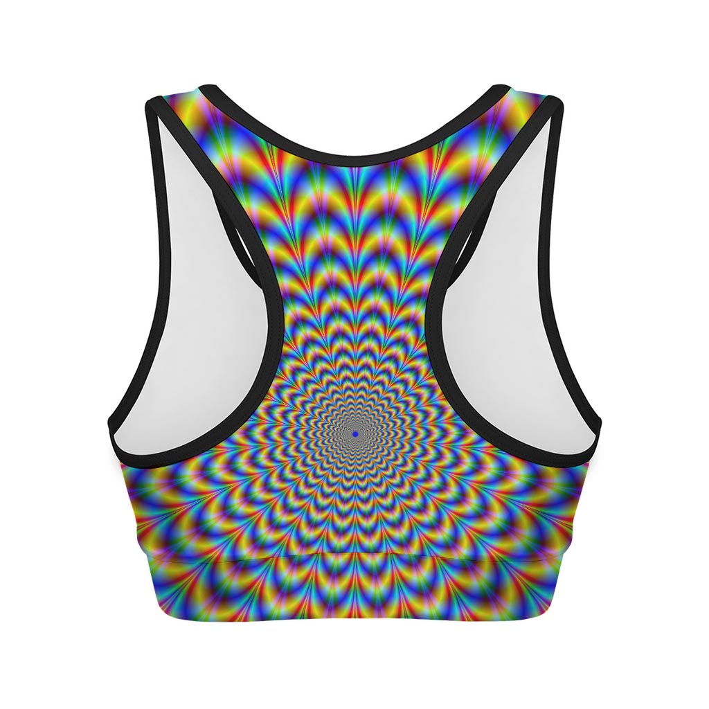 Psychedelic Wave Optical Illusion Women's Sports Bra