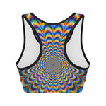 Psychedelic Wave Optical Illusion Women's Sports Bra