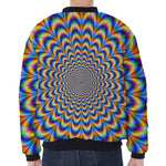 Psychedelic Wave Optical Illusion Zip Sleeve Bomber Jacket