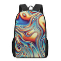 Psychedelic Wave Print 17 Inch Backpack