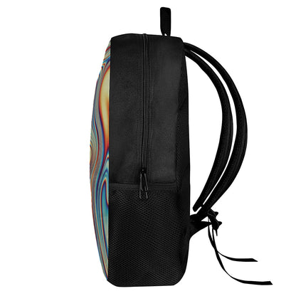 Psychedelic Wave Print 17 Inch Backpack