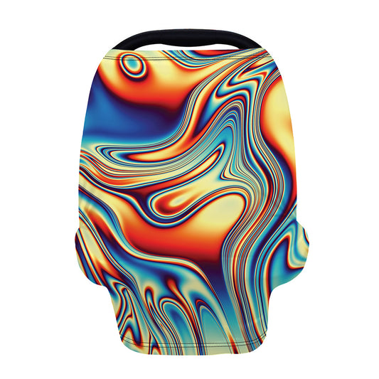 Psychedelic Wave Print Baby Seat Cover