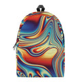Psychedelic Wave Print School Backpack