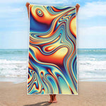 Psychedelic Wave Print Beach Towel