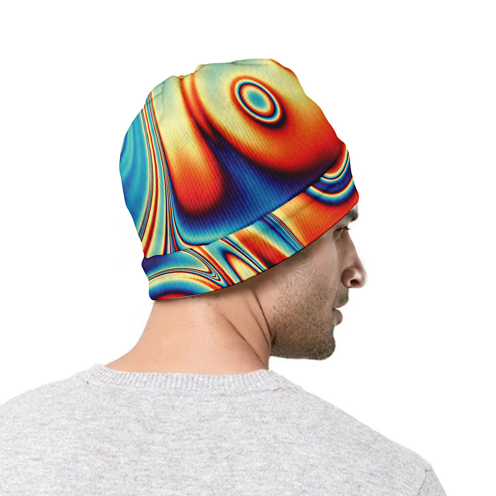 Psychedelic Wave Print Beanie
