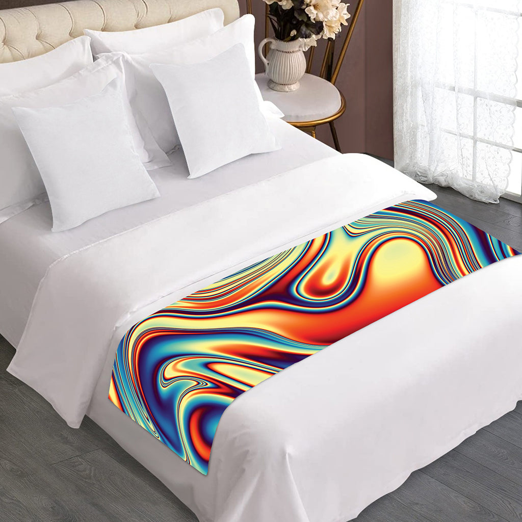 Psychedelic Wave Print Bed Runner