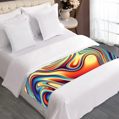 Psychedelic Wave Print Bed Runner