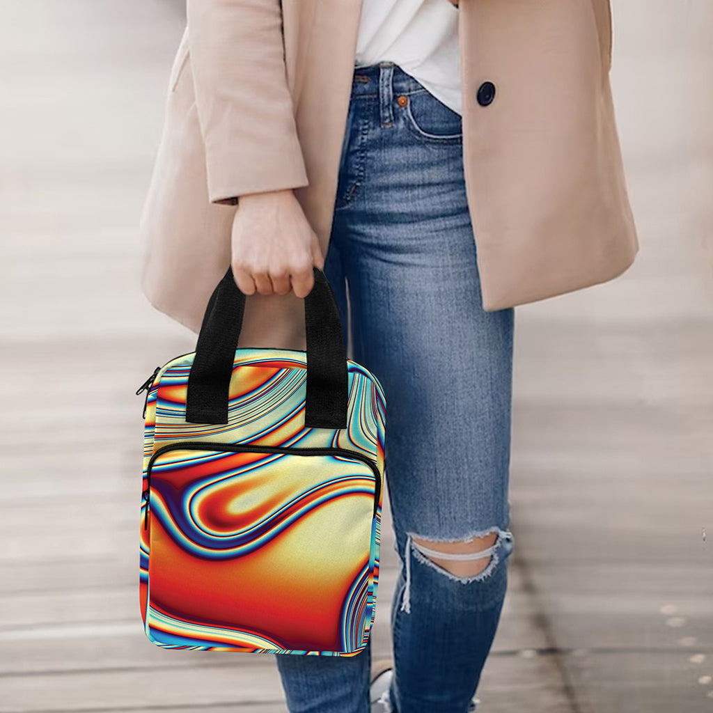 Psychedelic Wave Print Bible Tote Bag