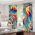Psychedelic Wave Print Dimout Grommet Curtains
