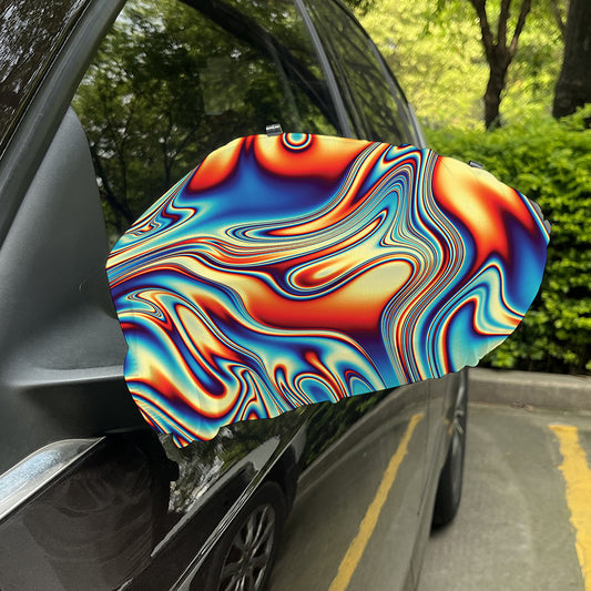 Psychedelic Wave Print Car Side Mirror Covers