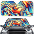 Psychedelic Wave Print Car Windshield Sun Shade