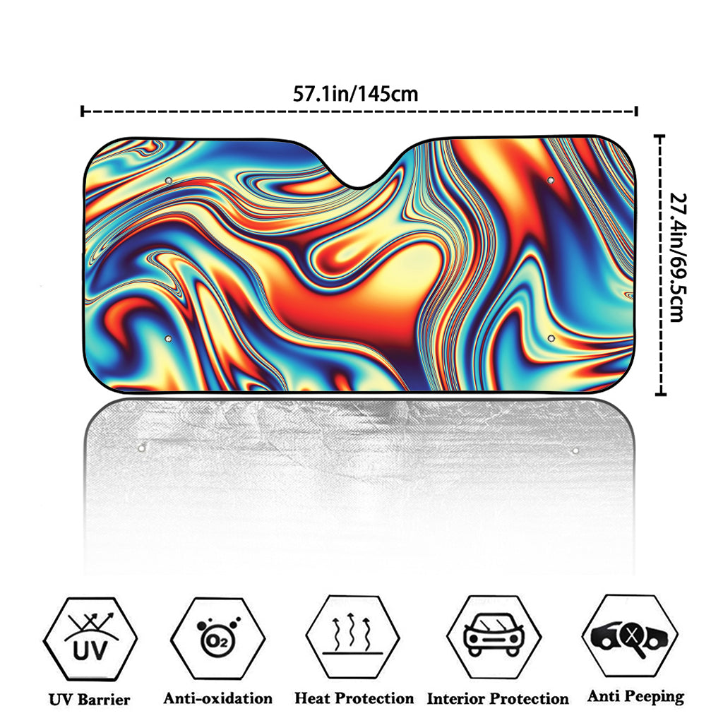 Psychedelic Wave Print Car Windshield Sun Shade