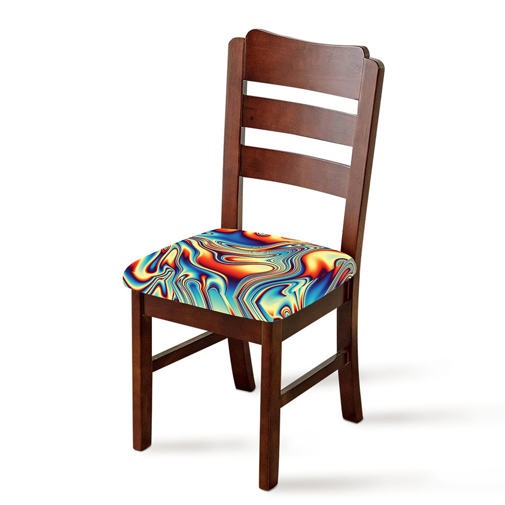 Psychedelic Wave Print Chair Cushion Cover