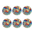 Psychedelic Wave Print Coaster Set