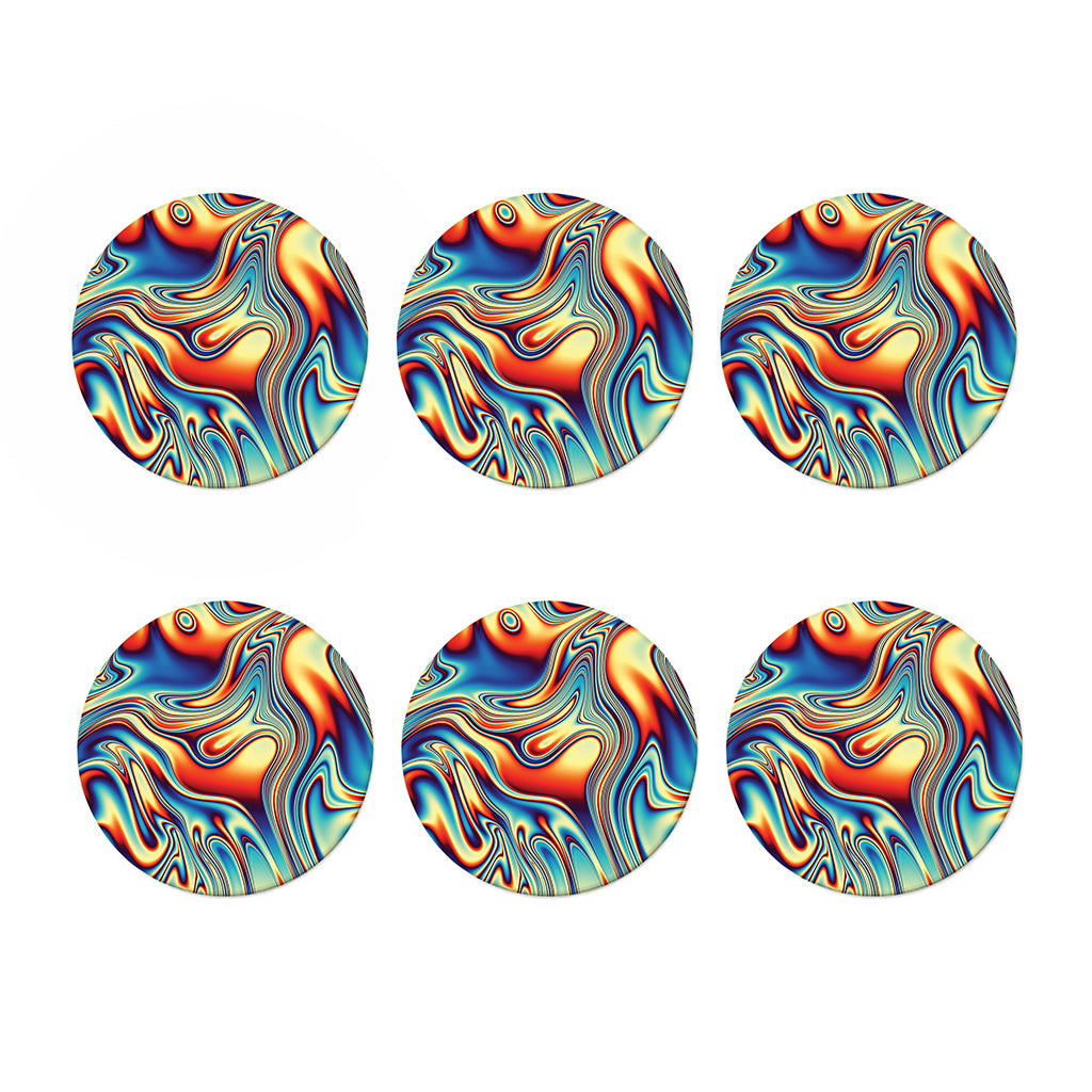 Psychedelic Wave Print Coaster Set