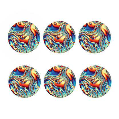 Psychedelic Wave Print Coaster Set
