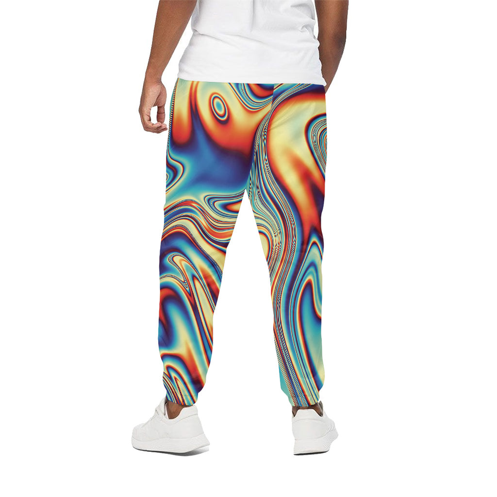 Psychedelic Wave Print Cotton Pants