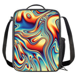 Psychedelic Wave Print Crossbody Lunch Bag