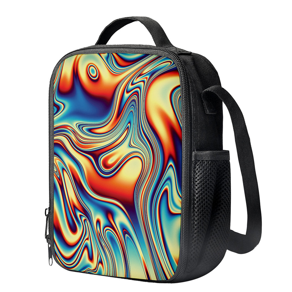Psychedelic Wave Print Crossbody Lunch Bag