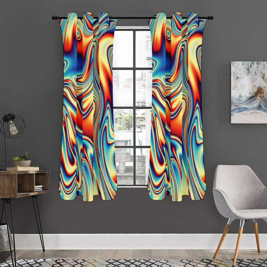 Psychedelic Wave Print Curtain