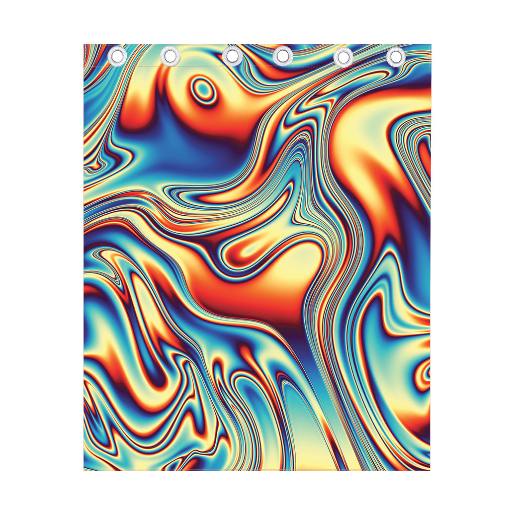 Psychedelic Wave Print Curtain