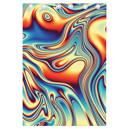 Psychedelic Wave Print Curtain