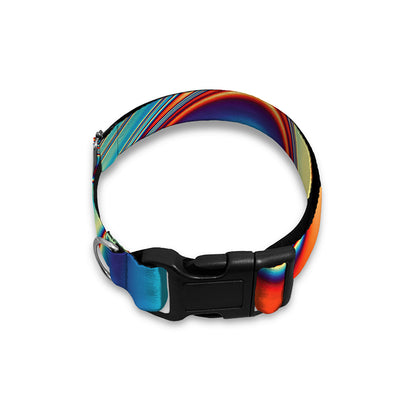 Psychedelic Wave Print Dog Collar