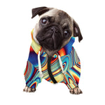 Psychedelic Wave Print Dog Zip Up Hoodie