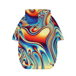 Psychedelic Wave Print Dog Zip Up Hoodie