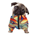 Psychedelic Wave Print Dog Zip Up Jacket