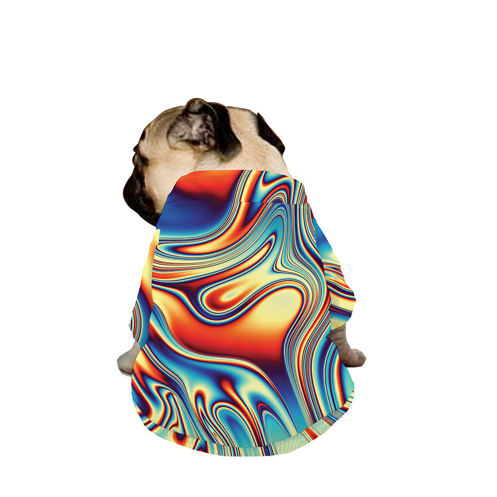 Psychedelic Wave Print Dog Zip Up Jacket