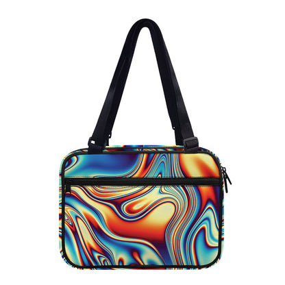 Psychedelic Wave Print Double Strap Bible Bag