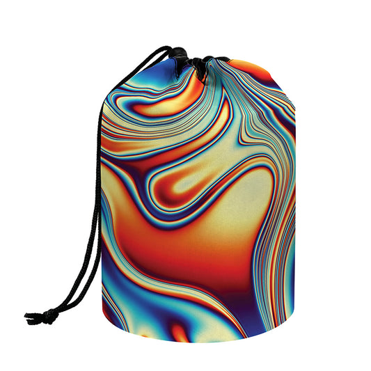 Psychedelic Wave Print Drawstring Makeup Bag